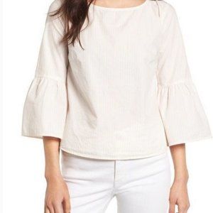 Madewell Bell Sleeved Top w/ Flutter Sleeve